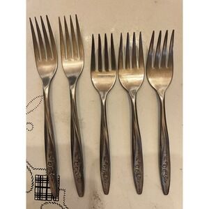 Superior Stainless USA Intl Silver Radiant Rose 2 Dinner Forks & 3 Dessert Forks